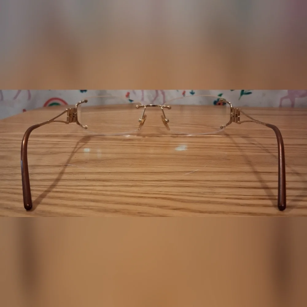 EUC Vintage Y2K Versace 1080B Gold Tone & Crystal Casual Reading Glasses Frames